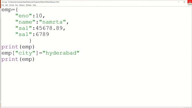DICTIONARY IN PYTHON