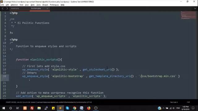 Wordpress: Functions dot php and enqueue styles and scripts