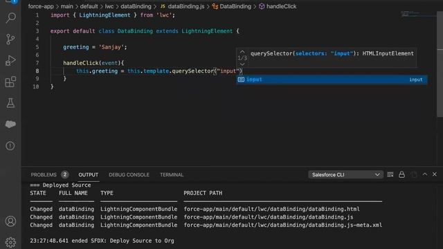 14 LWC | Use querySelector to Fetch Data | HTML Template Data Binding | Lightning Web Component