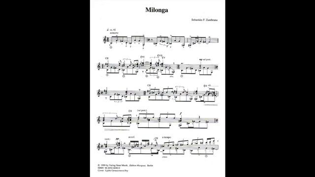 Milonga con Ventanas, partitura.Sebastian Zambrana смотреть онлайн