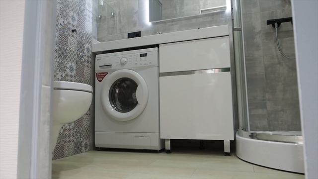 Мебель под стиральную машину в маленькую ванную комнату. смотреть онлайн