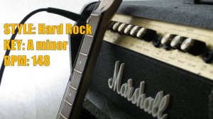 Energetic Hard Rock Guitar Backing Track Jam A minor 148 bpm