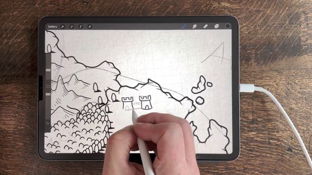 iPad Fantasy Map Tutorial - D&D Campaign Map Drawing in Procreate (Free Brushes) смотреть онлайн