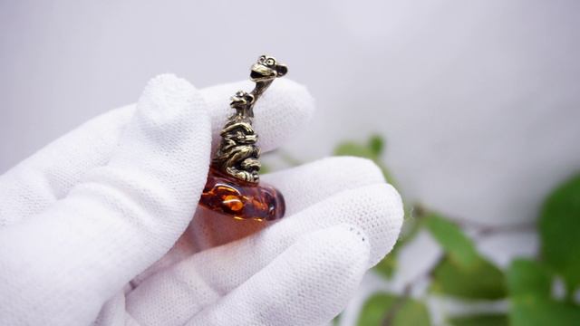 Фигурка Обезьянка Обезьяна с малышом (янтарь бронза) статуэтка сувенир 4035 Хорошие Вещи