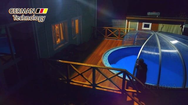 Павильон для бассейна модель RUND. Для круглого бассейна. Остекление из сотового поликарбоната! смотреть онлайн