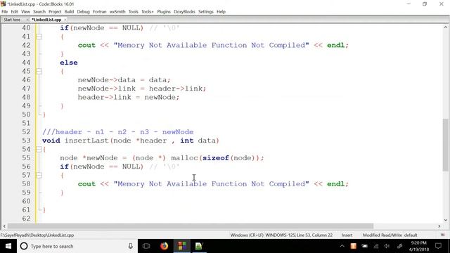 Linked List Bangla Tutorial 4 - Insert Item in LinkedList C C++ Code