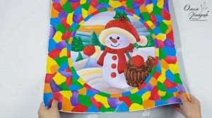 #17 ... "СНЕГОВИК"...часть 3... переносим рисунок на черную ткань