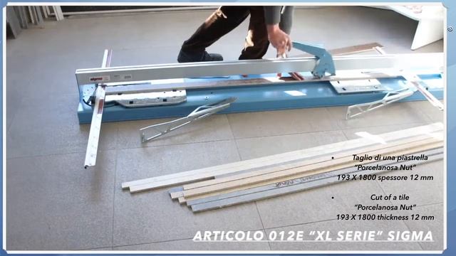 Cięcie płytki porcelanosa chelsea o długości 180 cm i grubości 12 mm za pomocą urządzenia SIGMA XL смотреть онлайн