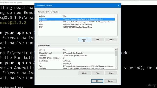 7 - Emulator Creation and System Variables in React Native