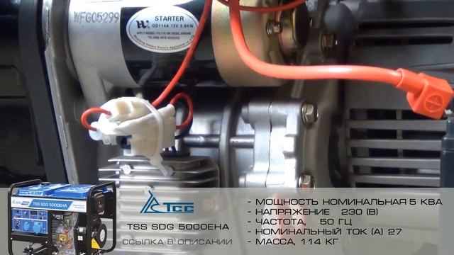 Дизель генератор 5 кВт TSS SDG 5000EHA видео обзор online video