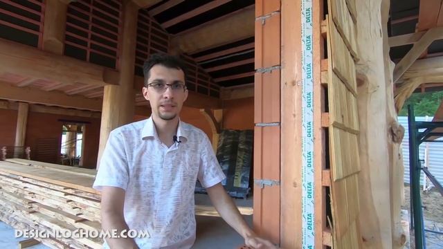 Гараж-дом охраны по технологии post and beam/Дома из кедра/Каркасно-бревенчатые технологии