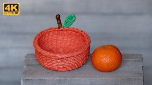 Плетем конфетницу-апельсинку.