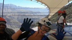 World’s longest zipline, Jebel Jais Mountains, Ras Al Khaimah, UAE.