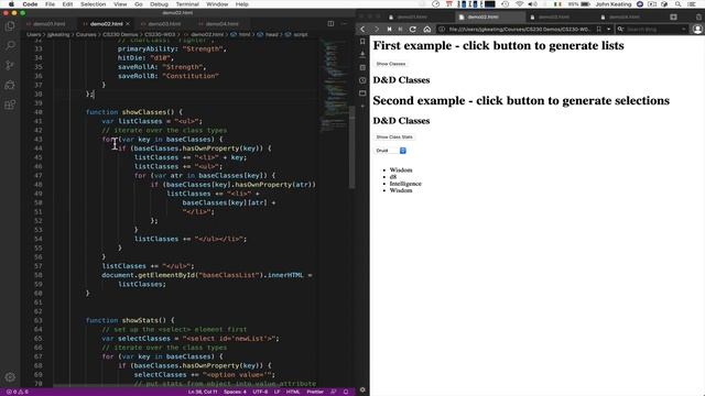 CS230 Lecture 06 Lesson 02 Using Javascript map() with Arrays of Objects