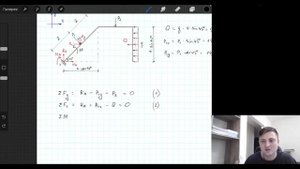 Определение реакций опор в раме (жесткая заделка)