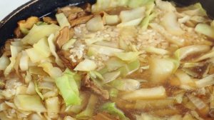 Грибная солянка с рисом и капустой