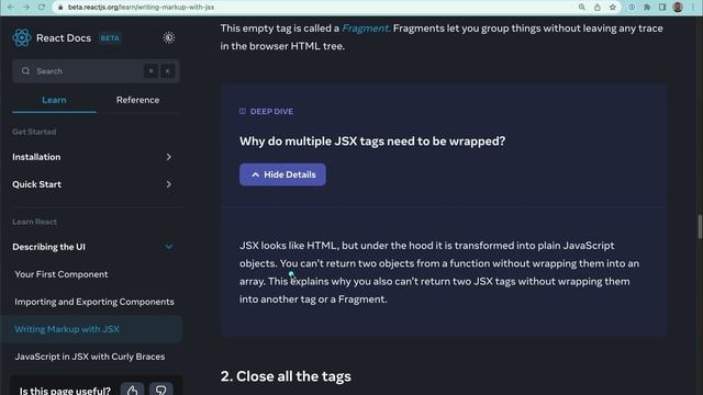 Writing Markup with JSX - Explained React.js Docs #10 смотреть онлайн