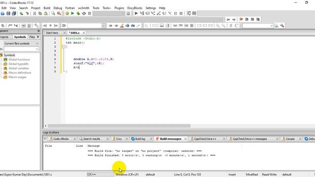 URI Online Judge | 1002 || Area of a Circle || Problem Solving
