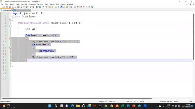 Java - Day 27 (in Telugu) - Nested for loop, understanding continue, understanding do while смотреть онлайн