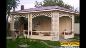 Красивые беседки из дерева с барбекю   Фото обзор готовых вариантов для дачи!