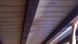 Интерьер потолка. Вагонка и брус. Сигма Колор. Масло-воск. Цвет Иней.