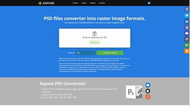 How to convert PSD or PSB File to Jpeg, Png, Gif, Bmp, Tiff or PDF online and free смотреть онлайн