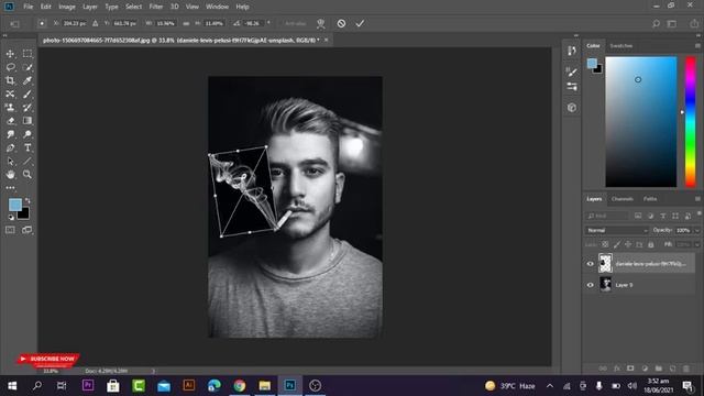 How to add Smoke to a Cigarette in Photoshop Tutorial | ARStudio | 2021
