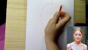 Как рисовать портрет в реальном времени с объяснениями. Построение.