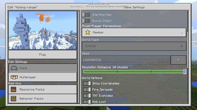 Minecraft Xbox  PE - 1.2.10 Simulation Distance TUTORIAL