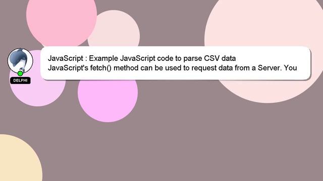 JavaScript : Example JavaScript code to parse CSV data