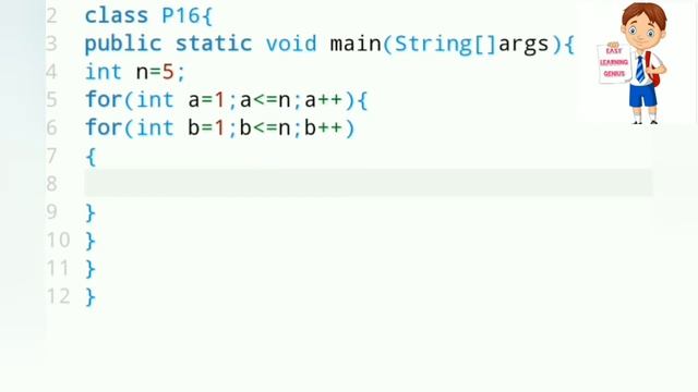Java pattern program part -43 Easy Learning Genius