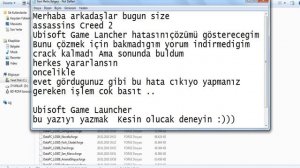Assassin's Creed 2 Ubisoft Game Launcher hatası çözüm