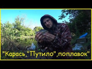 "Карась, "Путило", поплавок". (Мошка, бешеный клев карася, на озере в лесу).