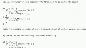 Perl - match with quantifier up to length of capture variable