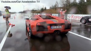 Mercedes-Benz C63 AMG vs Lamborghini Murciélago 6.2l V12 Acceleration & Sound