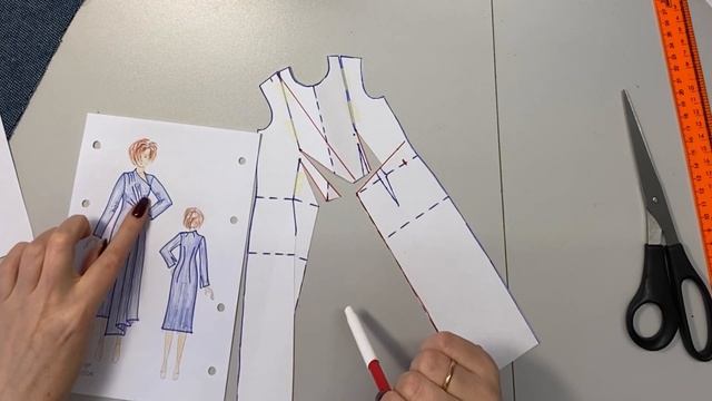 Моделирование выкройки платья с драпировкой