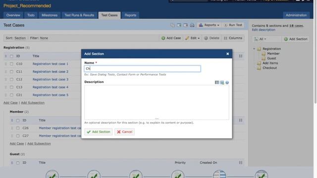 TestRail Sections and Subsections - TestRail Tutorials