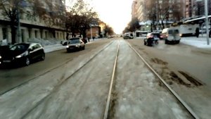 Уфимский трамвай, линия от ЖД вокзала. Ufa Tram, line from Rilway station.