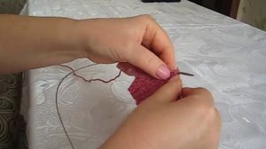 Вязание спицами, оригинальный переход от резинки к лицевой глади