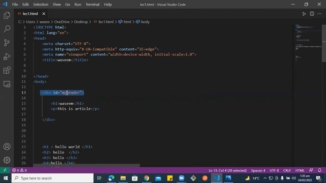 Header and Footer| HTML Class 2 | Web Development full course | e to earn