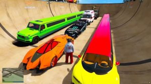СПУСК БЕЗ ТОРМОЗОВ НА САМЫХ ДЛИННЫХ ЛИМУЗИНАХ ПО ТРАМПЛИНУ В ГТА 5 МОДЫ! В GTA 5 ВИДЕО MODS