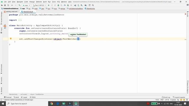 Android Kotlin - Validation of Email Address on Text Changed EditText
