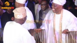 YEMI OSINBAJO, OLUSEGUN OBASANJO, BOLA TINUBU & CHIEF KENSINGTON PRAYED FOR CHIEF OKOYA AT 80