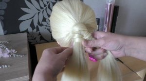 Коса рыбий хвост. Объемное плетение хвоста. Hair braid fish tail.