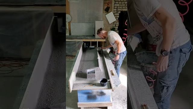 Создание раковины из бетона.