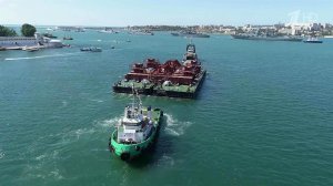 В Крыму завершено строительство плавучей системы для возведения моста через Керченский пролив