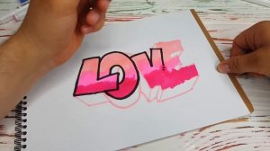 How to Draw Graffiti  - LOVE !!! Letters love