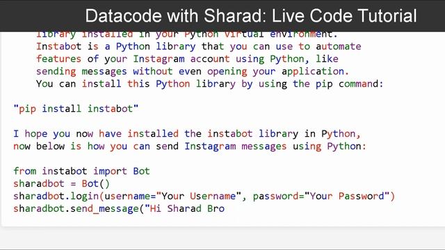 Send Instagram Messages using Python | Instagram automation | Instagram Bot | Instagram bot python
