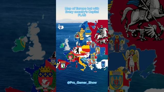 Map of Europe but with country's Capital Flag #map #shortsvideo