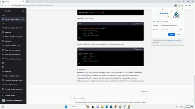 To understand From PHP Array to Python